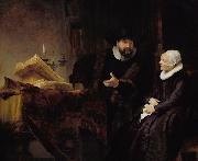 REMBRANDT Harmenszoon van Rijn Double Portrait of the Mennonite Preacher Cornelis Claesz Anslo and his Wife Aeltje Gerritser.Schouten (mk33) china oil painting reproduction